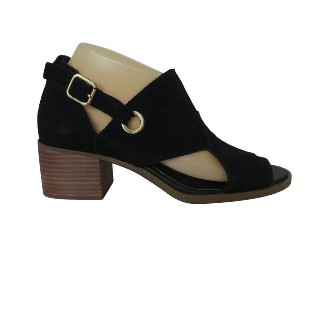 Koolaburra by UGG Kaiah Sandal Women 8.5 Black Suede Block Heel Ankle Strap - Picture 2 of 14